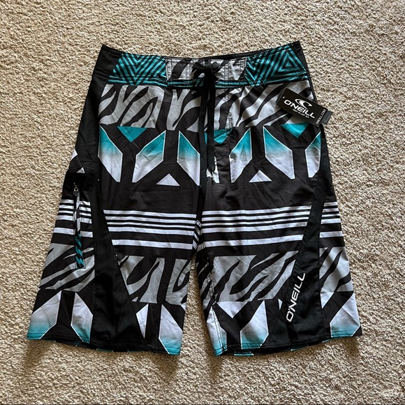 O’NEILL Noah’s Printed Black Board Shorts 28 NWT - Picture 1 of 9